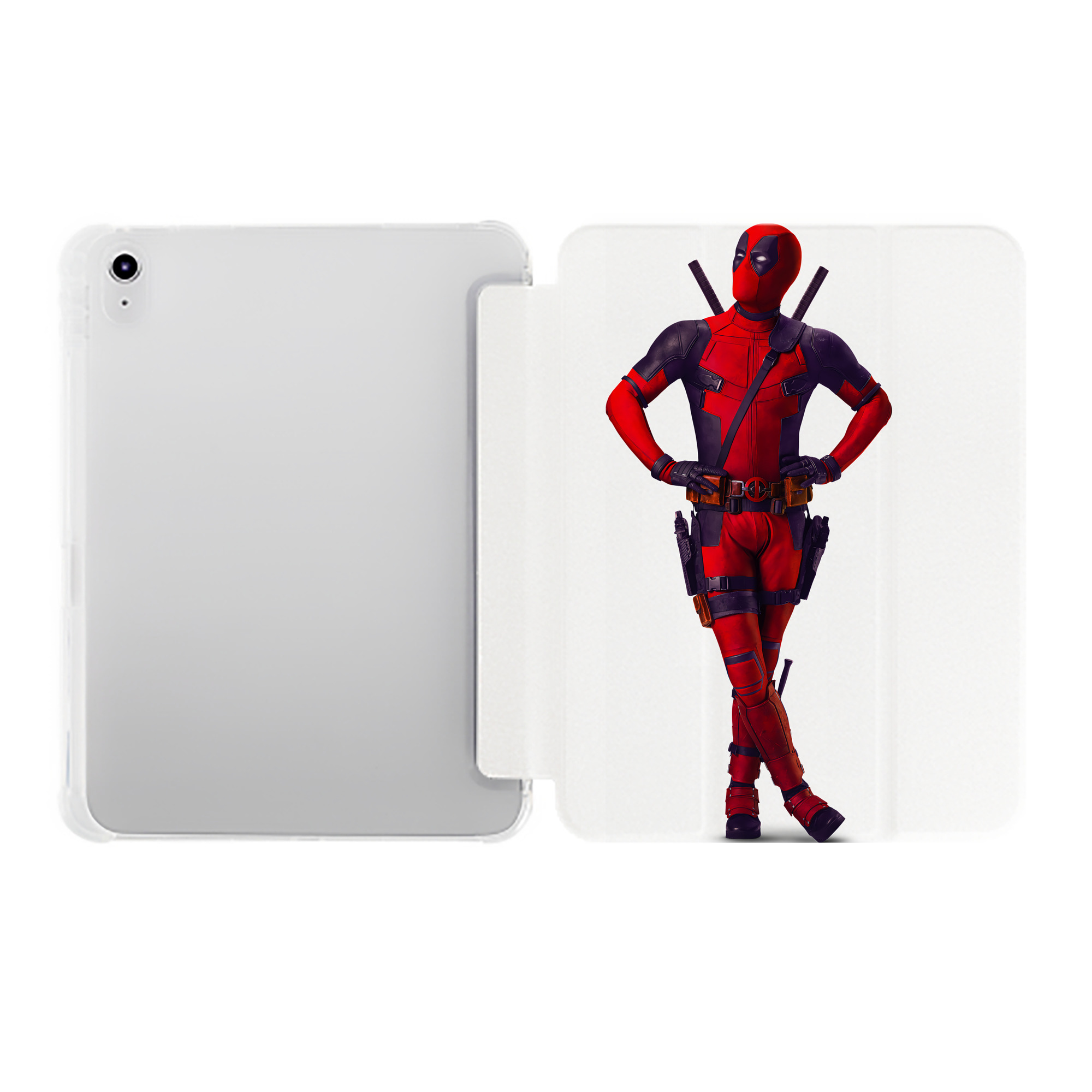 （画像用） Deadpool デッドプール IPad ケース ペン収納付き 三つ折りスタンド PUレザー×シリコン 対応機種9.5/10.5/10.9インチ